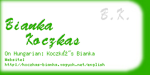 bianka koczkas business card